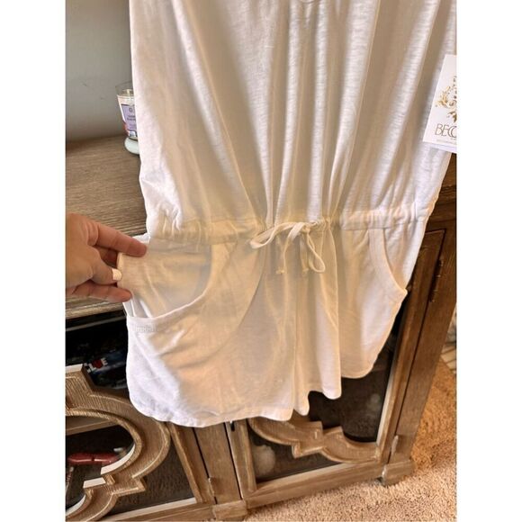 Becca NWT Beach Date Open Back Cover-Up Romper In White Size Small - Picture 5 of 11